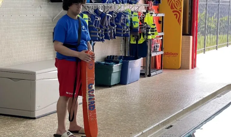 Life Guard watching pool