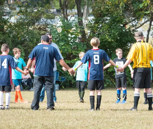 Youth Soccer Teams Praying